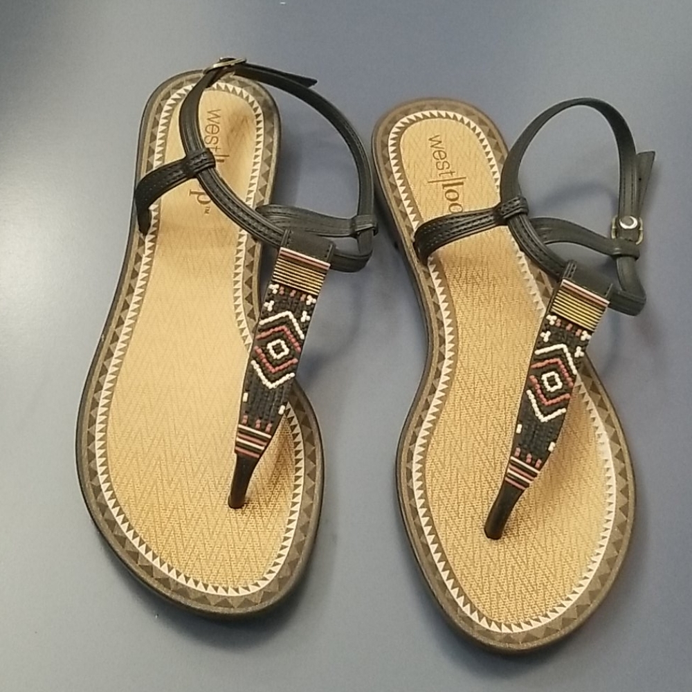 West loop tribal flat sandal